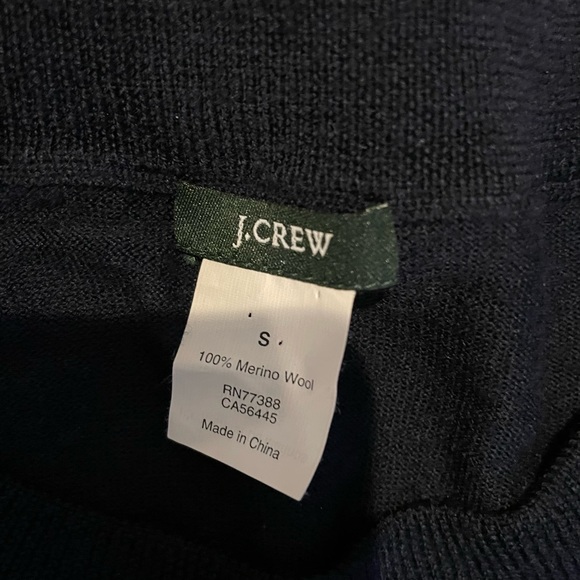 J. Crew Womens Size S Sweater Pullover 100% Merino Wool Navy Blue Long - Picture 2 of 3
